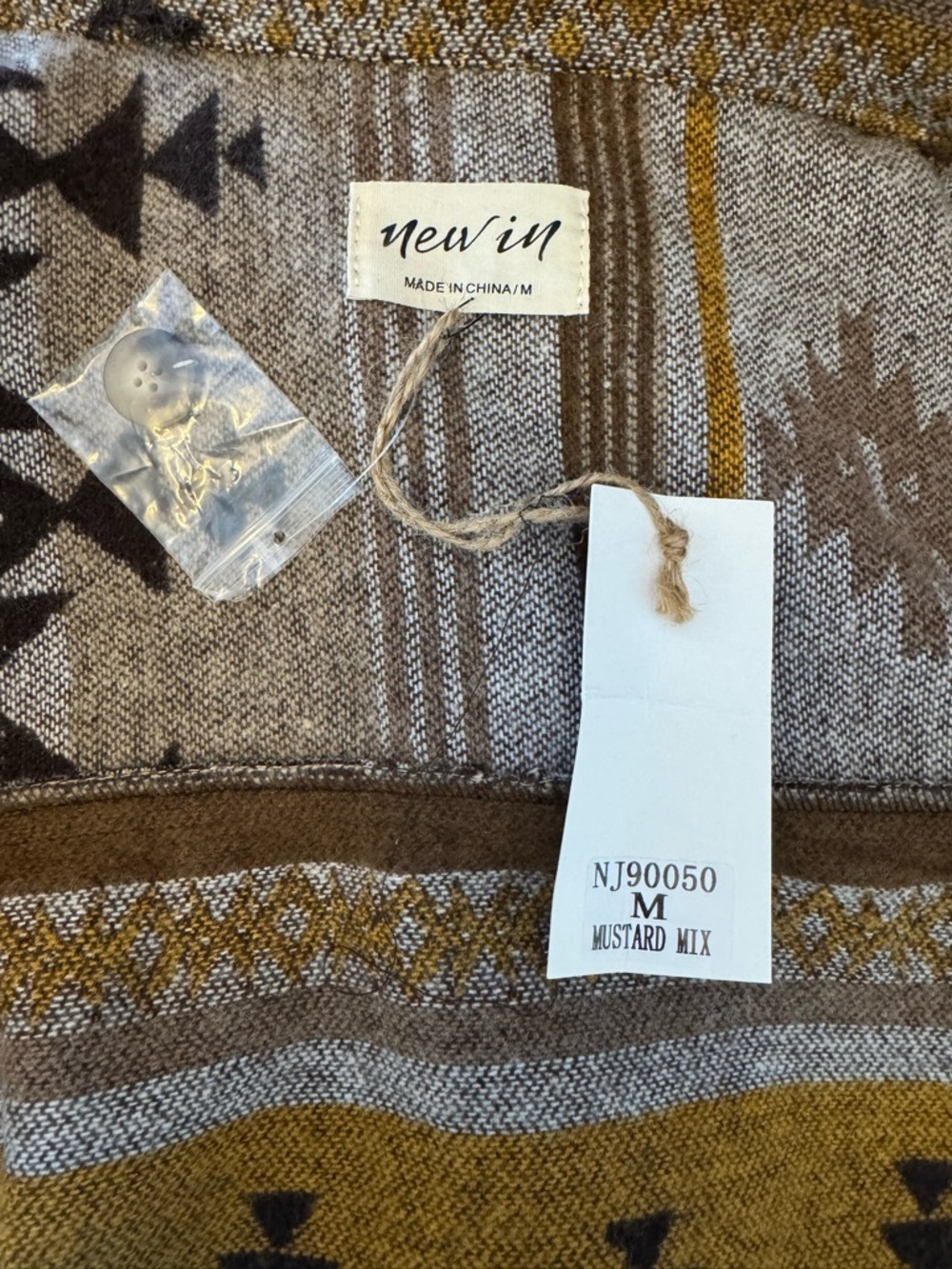 Women’s Brown Patterned Button-Up Jacket - Picture 5 of 5